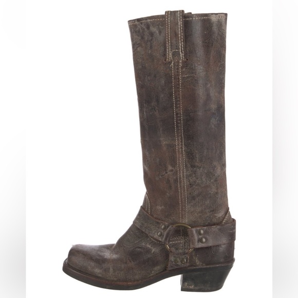 Frye Shoes - Frye Tall Harness Distressed Brown Leather Boots